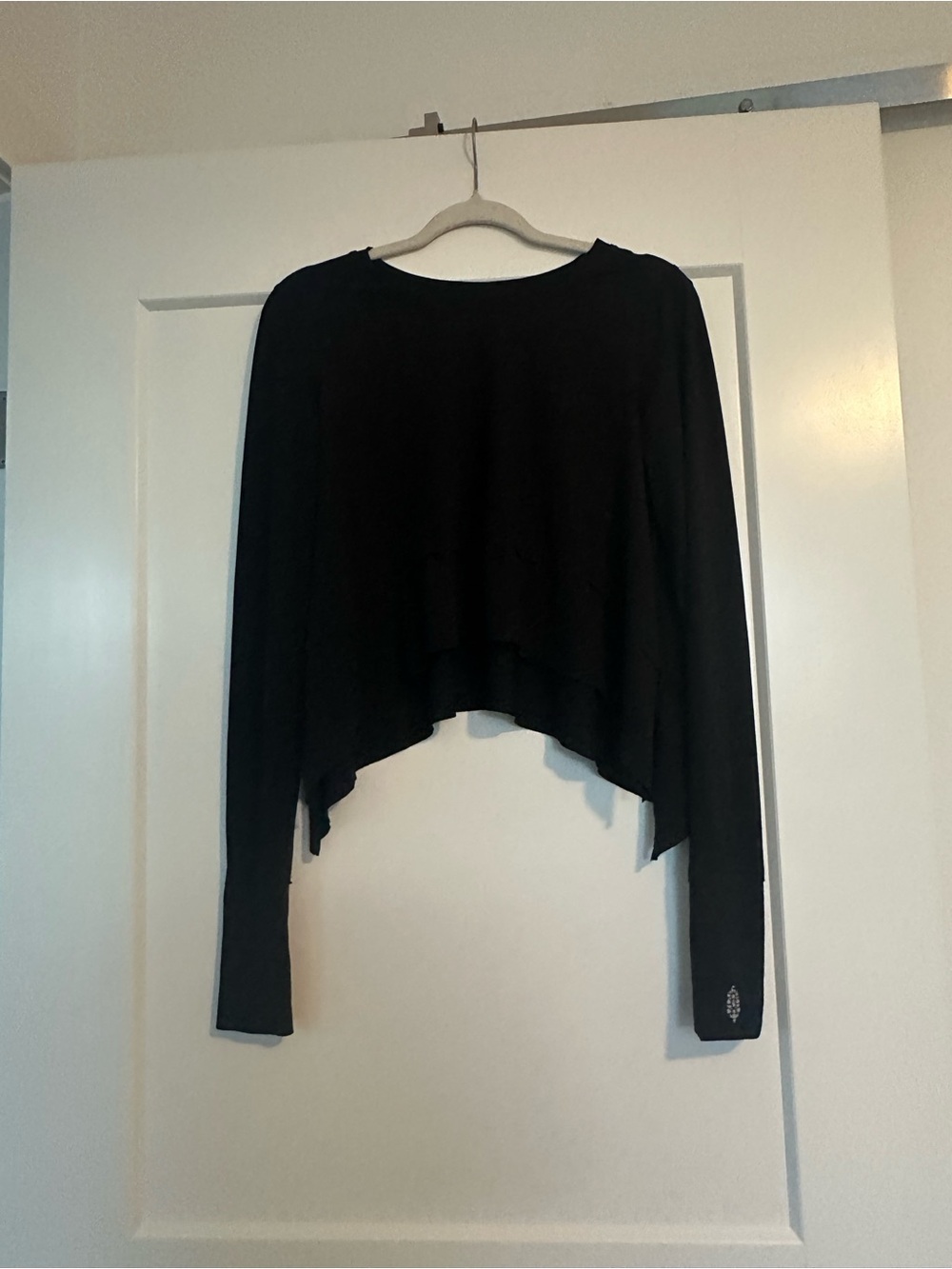 FP Movement by Free People Black Cropped Long-Sleeve Top